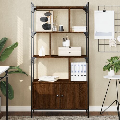 VidaXL Regal za knjige s vratima boja hrasta 76 5x30x154 5 cm drveni Slike