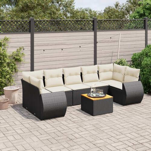 vidaXL 8-dijelni set vrtnih sofa od poliratana s jastucima crni Cijene