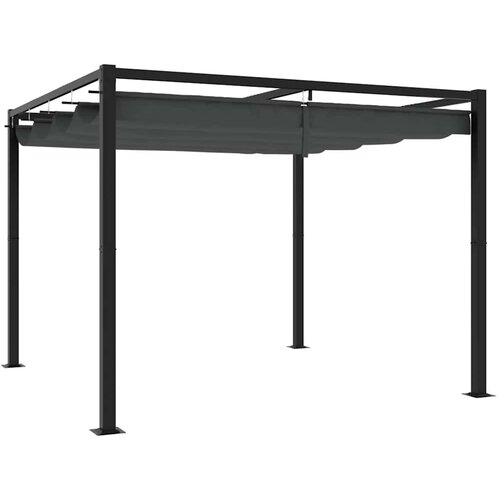 vidaXL Vrtni paviljon z zložljivo streho antracit 3x3 m jeklo Cene