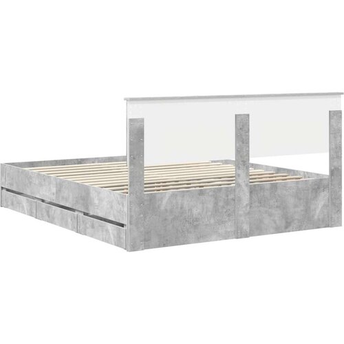  Okvir za krevet s ladicama Betonski sivi 160 x 200 cm - Beton siva 160 x 200 cm Slike