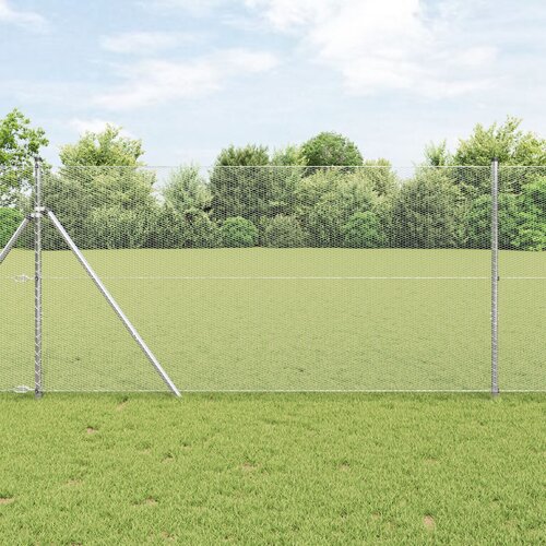 VidaXL &amp;Scaron;esterokutna ograda Pocinčani čelik 5000 x 0.05 x 140 cm Izdržljivo Slike