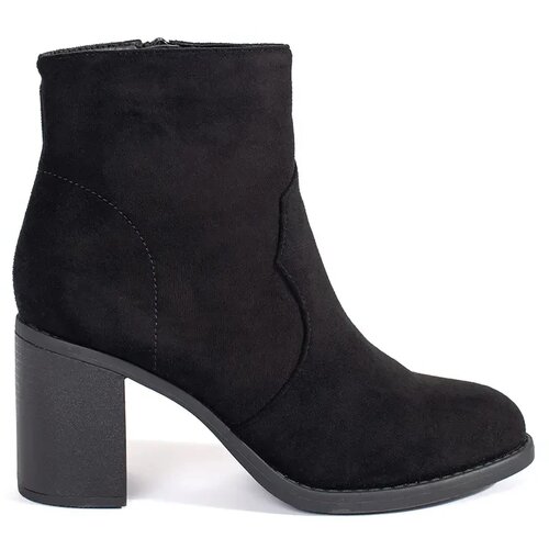 Shelvt Black suede classic women's ankle boots Cene