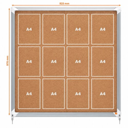  Tabla oglasna nobo notranja pluta s klučem premium plus 12xa4 925x970mm 1901587 NOBO TABLE Cene