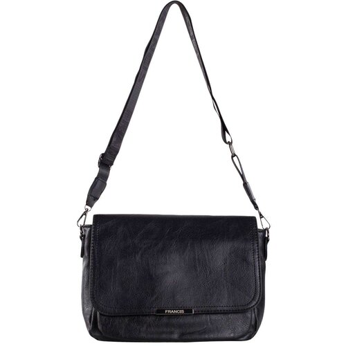 Fashion Hunters Black large messenger bag made of eco-leather Slike