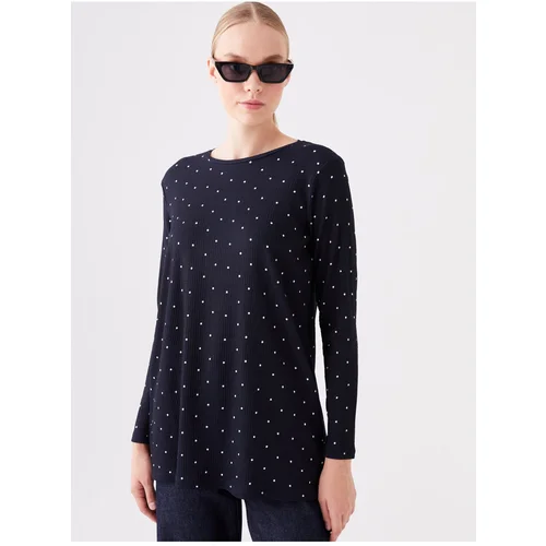 LC Waikiki Women's Crew Neck Polka Dot Long Sleeve Tunic