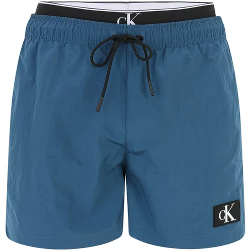 Calvin Klein Swimwear Kupaće hlače golublje plava / crna / bijela