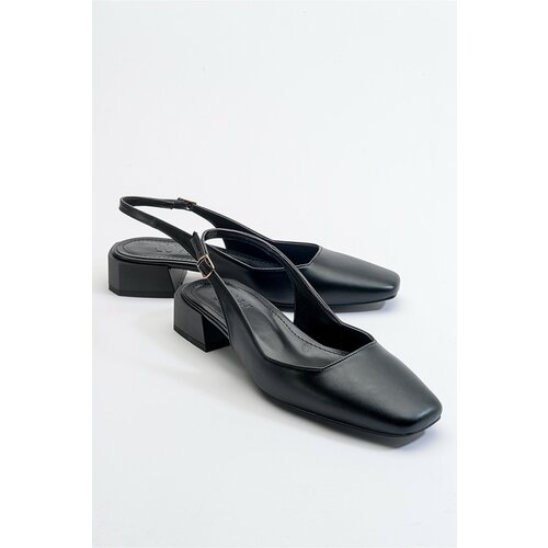 LuviShoes State Black Skin Women's Heeled Shoes Slike