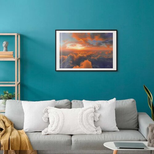  Plakat When Dawn Tickles the Clouds: A Color Show on the Morning Sky 42x29.7 Crni okvir s margom Slike