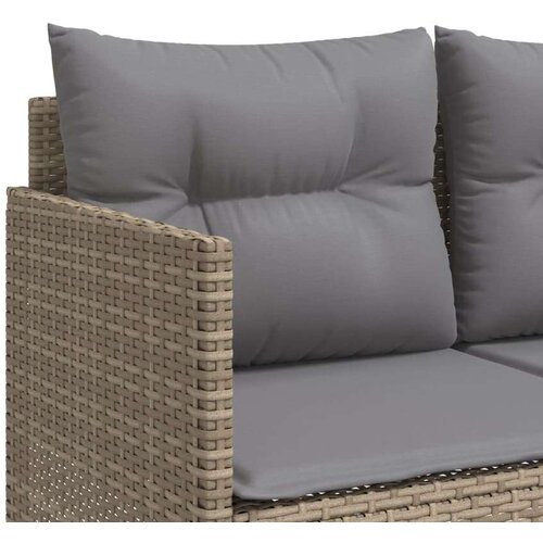  5-dijelni vrtni set sofa s jastucima bež od poliratana Slike