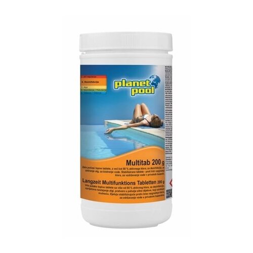 PLANET POOL Klorove tablete z algicidom in flokulantom Planet Pool Multitab (za dezinfekcijo, zatiranje alg, bistrenje bazenske vode, 1 kg/200 g) Slike