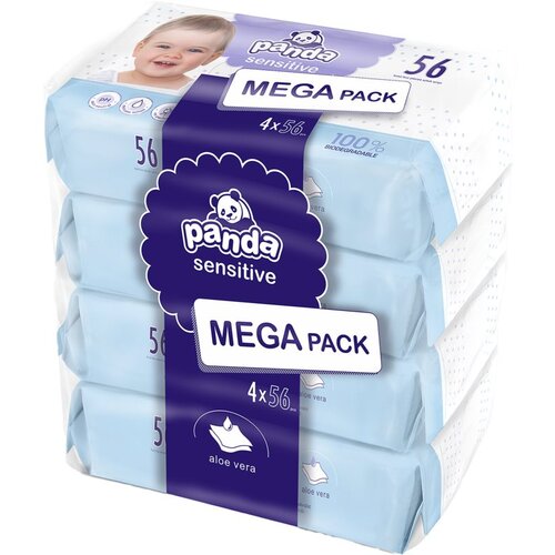 Bella Baby Happy Panda Sensitive vlažni robčki za otroke 4x56 kos Cene