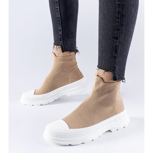 Gemre Gadbois Brown Sneakers with Elastic Upper Cene