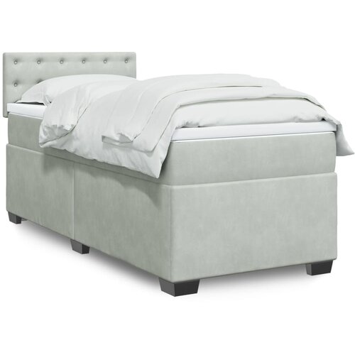 Box spring krevet s madracem svjetlosivi 80 x 200 cm bar&amp;scaron;unasti Slike