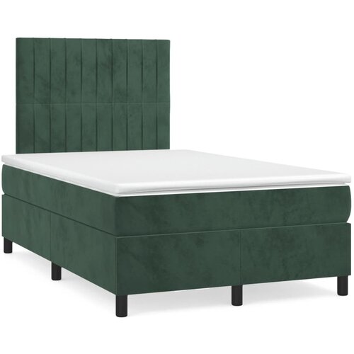  The Living Store Box spring postelja z vzmetnico temno zelen 120x190 cm žamet - Box Spring Postelja, (21440231) Slike