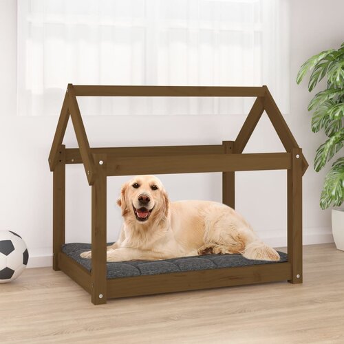 vidaXL Krevet za pse smeđa boja meda 81x60x70 cm od masivne borovine Cijene