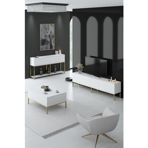 HANAH HOME lord - white, gold whitegold living room furniture set Slike