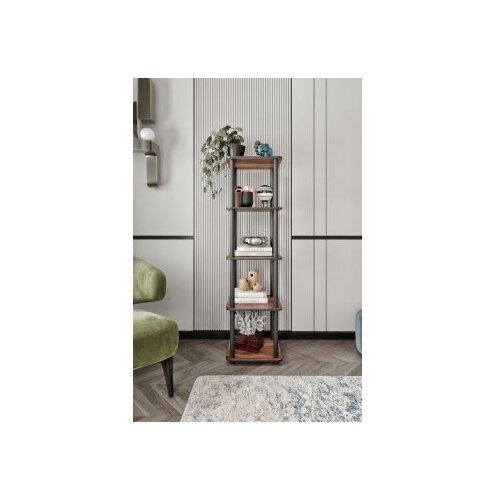 Hanah home Polica za knjige Bookcase 5 Tiers Square Walnut Cene