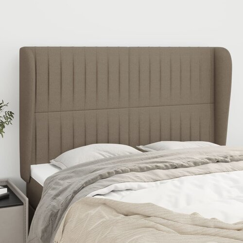 The Living Store Vzglavje z u&amp;scaron;esi taupe 147x23x118/128 cm blago - Vzglavje, (21659629) Slike