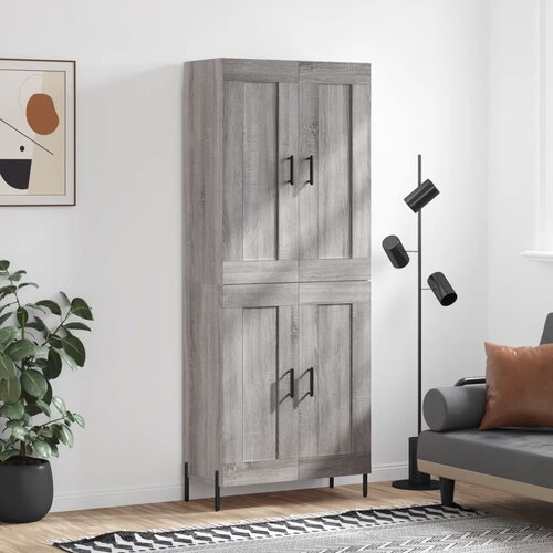 vidaXL Visoka komoda siva sonome 69 5x34x180 cm od konstruiranog drva Cijene