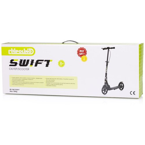 Chipolino romobil s ručnom kočnicom do 100kg SWIFT Black Slike