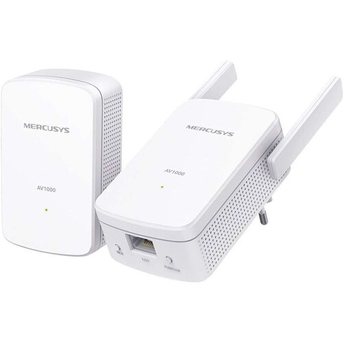 Unknown Mercusys MP510 KIT AV1000 Gigabit Powerline N300 Wi-Fi KIT (1× MP510 + 1× MP500) 300 Mbps at 2.4 GHz, 1000 Mbps Powerline,Broadcom CPU, 1× Gigabit Port, 2× Fixed External Antennas, Wall Plugged, HomePlug AV2,Plug and Play, One-Touch Wi-Fi Config. Cene