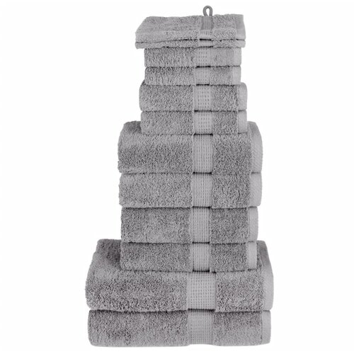 vidaXL Komplet brisač iz bombaža 6-delni siva 600gsm 100% bombaž Cene