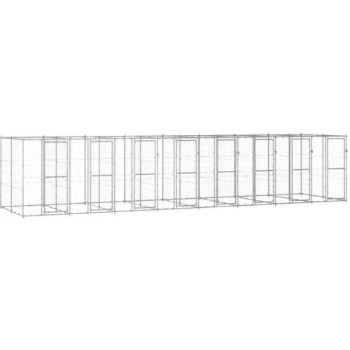 vidaXL vanjski kavez za pse od pocinčanog čelika 19,36 m²