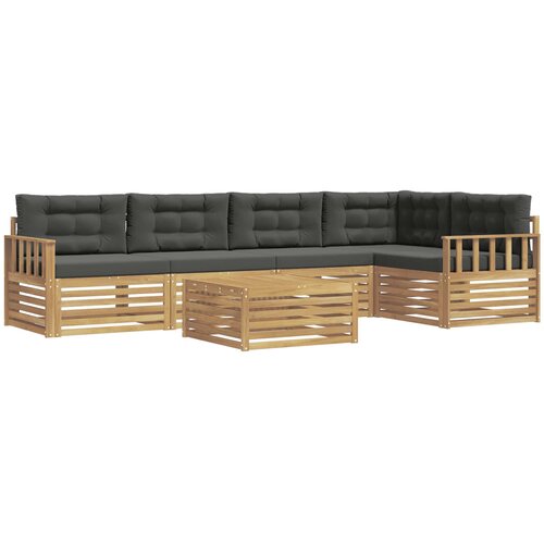 vidaXL Zunanja garnitura za sedenje 6 pcs Bela in antracit Poliester, (5000280603) Cene