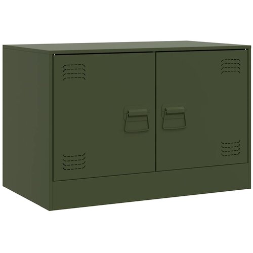 Maison Chic TV omarica - TV enota - Televizijska omarica olivno zelena 67x39x44 cm jeklo, (21699291) Cene