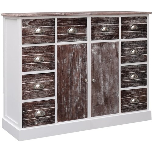 VidaXL Komoda s 10 ladica smeđa 113 x 30 x 79 cm drvena Slike