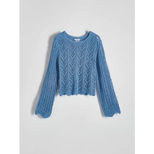 Reserved - Rupičasti džemper - svjetloplavo
