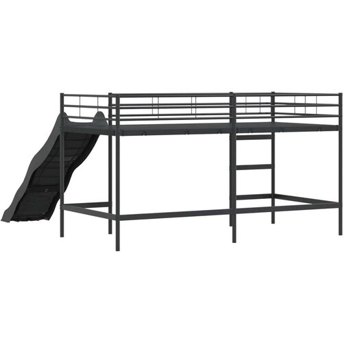  Krevet na kat za djecu s toboganom Crna i antracit 107 x 200 cm Slike