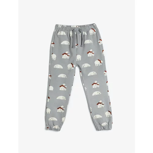 Koton Polar Bear Printed Jogger Sweatpants Cotton