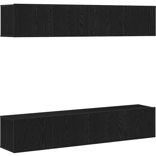 vidaXL TV kabinet Set od 4 Crni hrast Konstruirano drvo Srednji Cijene
