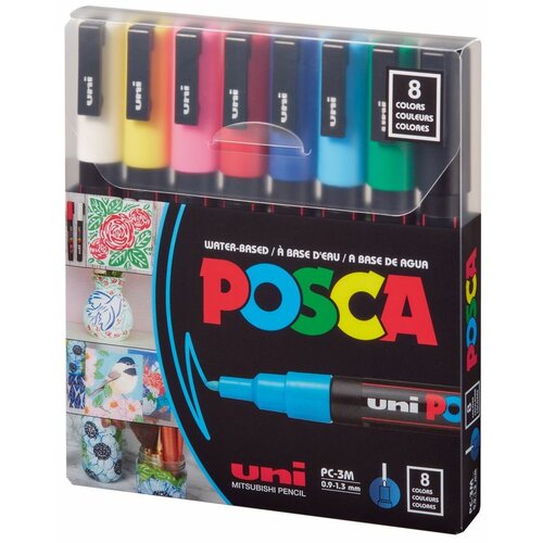 POSCA pc-3m posca marker uni set /0.9-1,3mm 8 kom osnovne boje ( H876 ) Slike