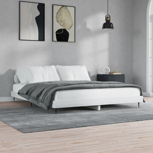  Okvir za krevet visoki sjaj bijeli 160x200 cm konstruirano drvo Cene