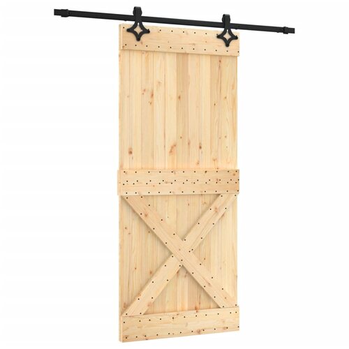 vidaXL Drsna vrata s kompletom vodil 90x210 cm trdna borovina, (20804583) Cene