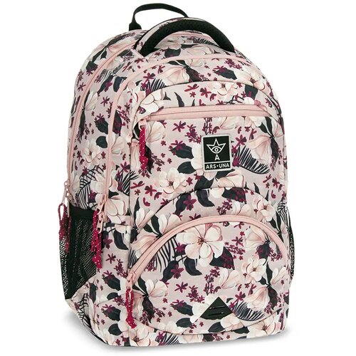 Ars Una flowery pink cvjetni ergonomski školski ruksak, 33x45x24cm Cene