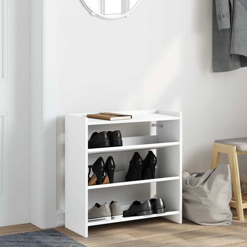  Stalak za cipele bijeli 60x25x62 cm od konstruiranog drva Slike