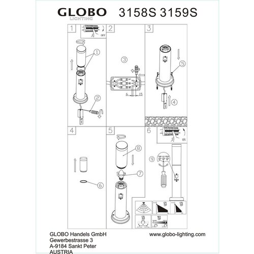 Globo boston vanjske stajaće svjetiljke (s 1 žaruljom, 60 w, IP44) Cijene