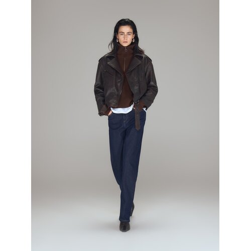 Reserved LADIES` OUTER JACKET & BELT - tamnosmeđe Cijene