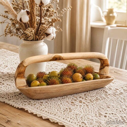  Fruit Bowl JEPARA Teak Brown 61 x 21 x 21 cm Cijene