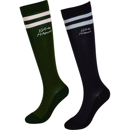 Kentucky Horsewear Nogavice Stripes, komplet 2 parov, mornarsko modra/temno zelena - 41/46 Slike