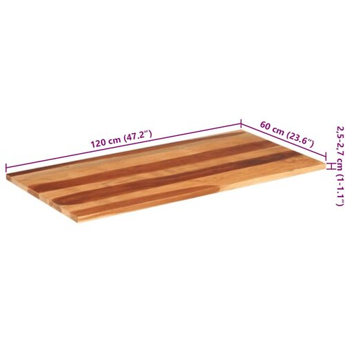 Stolna ploča 120 x 60 x (2,5 - 2,7) cm od masivnog drva bagrema Slike