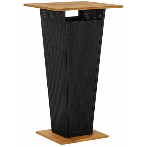  3-dijelni vrtni barski set od poliratana s jastucima crni Crna 60 cm table length Slike