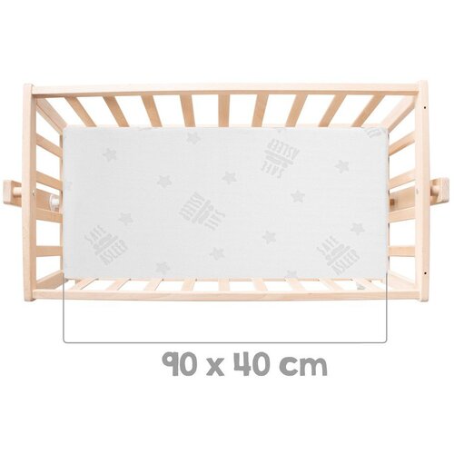 Roba Zibelka iz masivne bukve na kole&amp;scaron;čkih/z ogrodjem za baldahin 40x90 cm v naravni barvi &amp;ndash; Slike