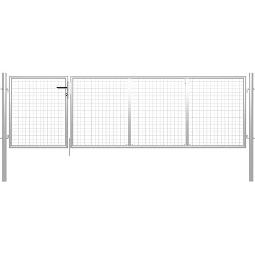 vidaXL Vrtna vrata jeklena 350x100 cm srebrna Cene