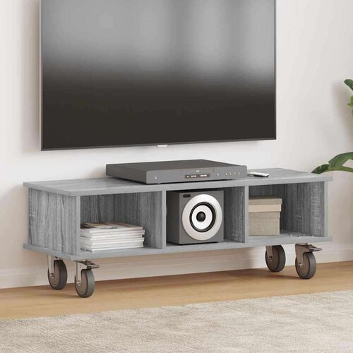 TV stojalo Siva Sonoma 100 x 35 x 35 cm Konstruiran les, (5000132626) Cene