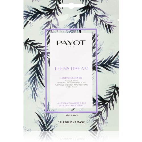 Payot Morning Mask Teens Dream Sheet maska za či&amp;scaron;ćenje i osvježavanje lica za mje&amp;scaron;ovitu i masnu kožu 19 ml Slike