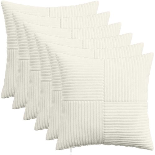  Presvlaka za jastuk 6 pcs ALMELO Krem 40 x 40 cm Kord Cene